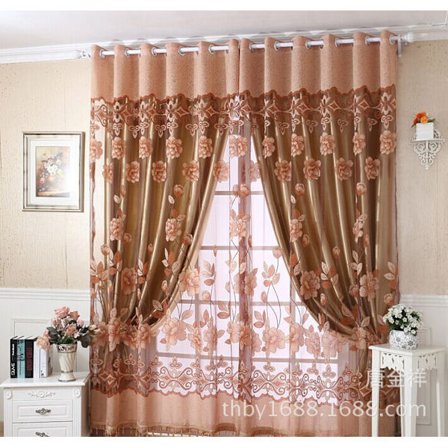 Mode blommönster Gardingarn Multipurpose Bakgrund Gardiner Enkel spetsfönsterskärm