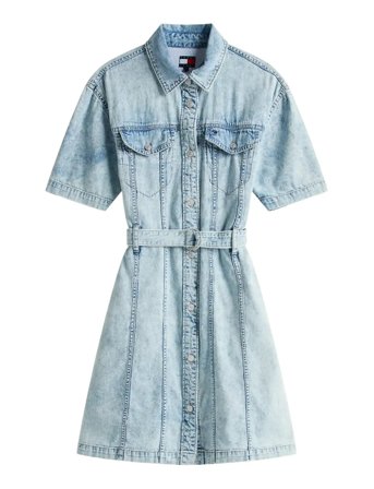 Tommy Jeans | Belted Ss Trucker Denim Dress | L