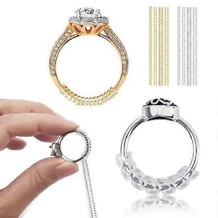 Adjustable Ring Resizers - Reduce Ring Size 8-Pack Transparent