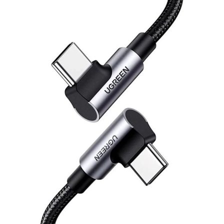 UGREEN USB-C to USB-C Angled Fast Charging Cable 100W PD, 1m - Space Gray