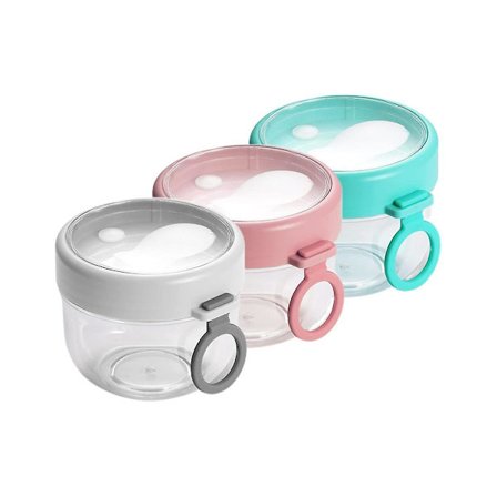 20Oz Beholdere til Overnight Oats med Låg og Ske - Bærbar Havregrynsmorgenmadskop til På Farten