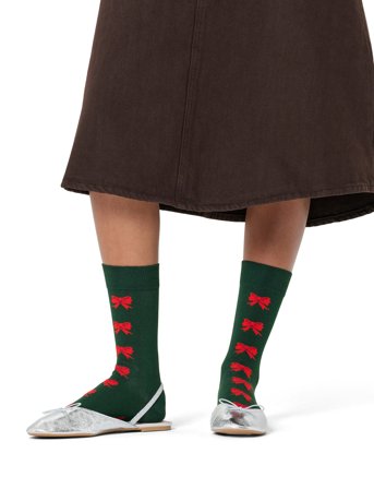 Happy Socks Bow Sock - Khaki green - 36-40