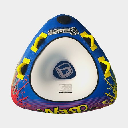 Towable tube BASE Wasp, 1 person, Ø143 cm, red/yellow + tow rope + foot pump