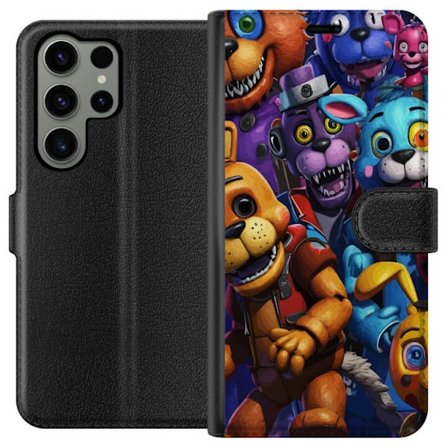 Kompatibelt Plånboksfodral till Samsung Samsung Galaxy S23 Ultra Färgstarka animatroniska figurer inspirerade av Five Nights at Freddy’s, intensiv