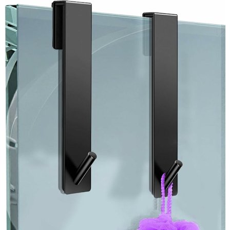 Bruse Dør Kroge, 2 stk Rustfrit Stål Brusekrog, Brusebad Kabine Væg Krog, Borefri Brusekrog, Håndklæde Krog til Rammeløs Glas Badeværelsesdør (