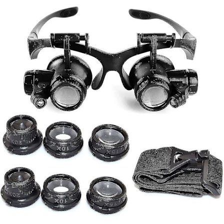 10x 15x 20x 25x Forstørrelse, Justerbar LED-lys Lup Til Urmagere-sfygv