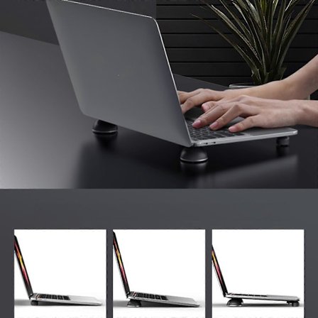 Pieni kokoontaitettava kannettavan tietokoneen jalusta, alumiiniset jalkatyynyt, jäähdytysteline, yleismallinen