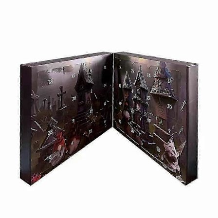 2025 Halloween Nisse Adventskalender - Jule Blind Box med Plys Nisser, Jule Nedtællingspynt