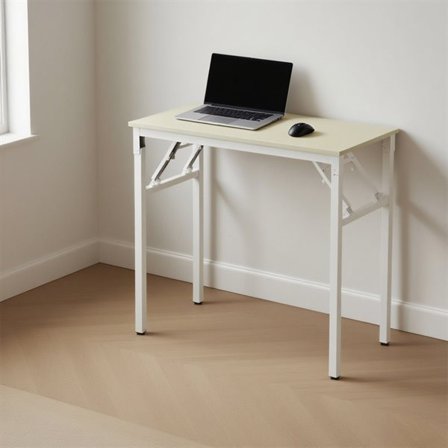 Sammenleggbart skrivebord 80x40x75cm - Hvit eik