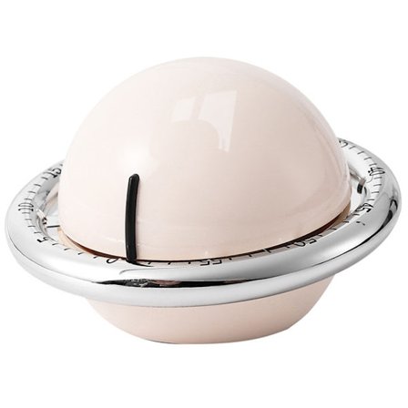 60 Minutter Planeter Mekanisk Timer Lettvekts Nedtellingsvekkerklokke for Hjemmestudier i Klasserommet Ris Hvit