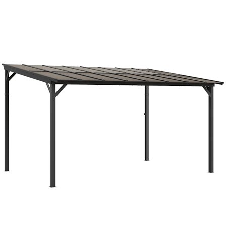 Fritstående terrasseoverdækning, 3x4,3m, polycarbonattag