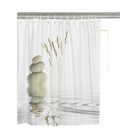 Duschdraperi med 12 fästringar, 150x180cm, vattenflöde (A)