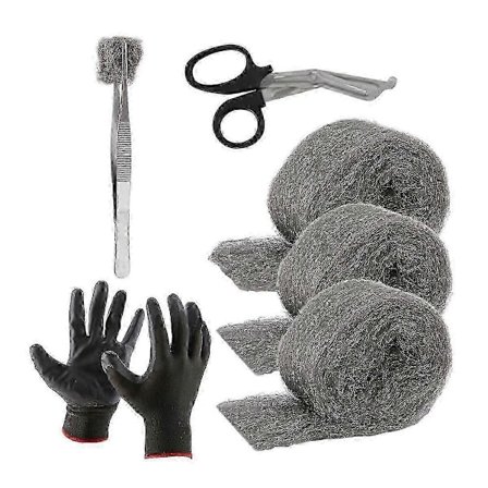 Stålull Musebeskyttelse Hull og Fyllstoff, 3-pakning, 8,4 cm X 3 m, Stålull Musekontroll DIY Kit Fyll