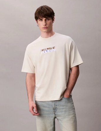 Calvin Klein Jeans Ss 16S Tc Calvin Klein Block Gra - Cream - XS