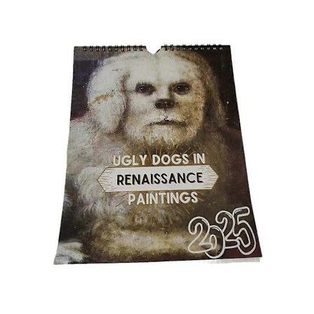 Renaissance Kalender, 2025 Vægkalededer Kunst - Speciel Tyk Robust Grim Hund Vægkalededer til Organisation