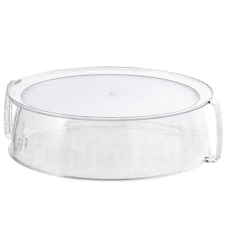 Mikroaaltouunin lasikupu kahvalla, roiskesuoja, sopii lämmitykseen ja höyrytykseen