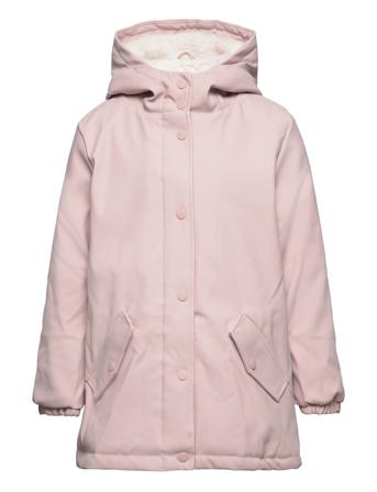 Hooded Water-Repellent Parka Outerwear Rainwear Parka Jackets Rosa Mango*Betinget Tilbud