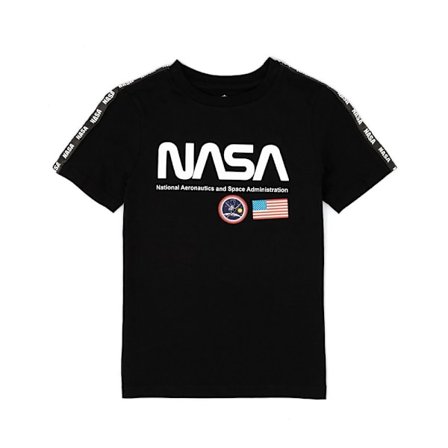 NASA Barn/Barn Logo T-shirt 6-7 år Svart/Vit