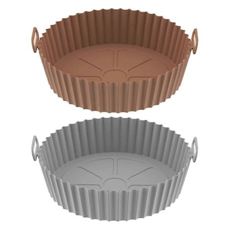 Silikonform for Airfryer Gjenbrukbar Air Fryer Tilbehør Bakekurv Pizza Plate Grillform, kakeform C