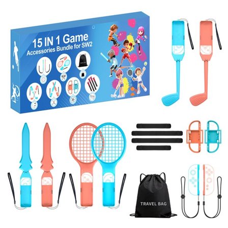 Nintendo Switch 15-in-1 Family Accessory Pack 2 - Orange og blåt sæt