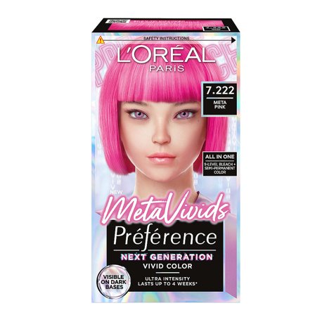 L'Oréal Paris Preference Meta Vivids 7.222 Pink, Hår, Hårfarve, Permanent Hårfarve