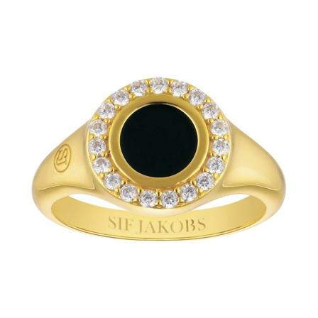 Sif Jakobs Ring Follina Piccolo svart, Dam Ringar, Dam, Storlek: 52 MM