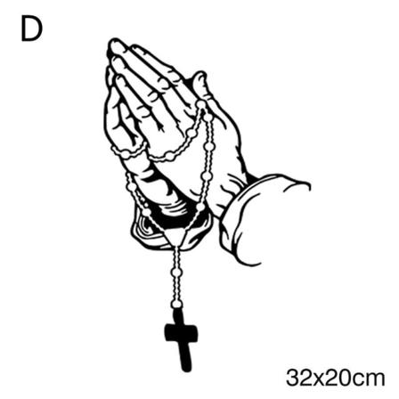 Aofin 2 St/ Set Hands Praying Pearl Jesus Car Sticker, Personali