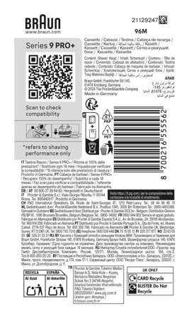 Braun Series 9 PRO+ ORIGINAL Barberhode-Refill 96M ORIGINALEN fra Braun