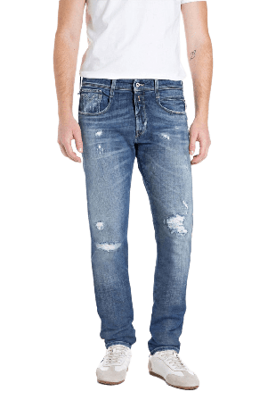 Replay Aged Anbass Slim Fit Jeans Herr Blå W29/L32