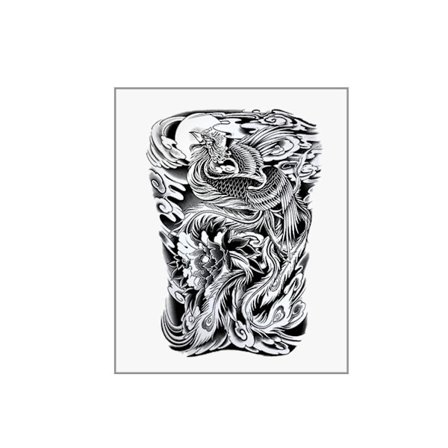 Juice Herb Tattoo Stickers Japansk Gammal Traditionell Manlig Stor Personlig Arm Arm N5n9