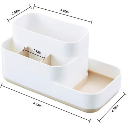 Cosmetic Storage Box, Removable Brown Plastic Storage Box brown—yux