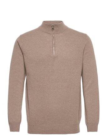 Oscar Jacobson Patton Half Zip - Beige - L