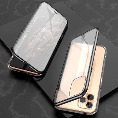 Iphone 11 Pro Max Skal Magnetiskt I Härdat Glas Svart