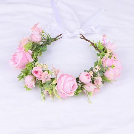 Hårbånd blomsterkrans sommereng roser 1 stk
