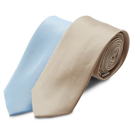 Paquet de 2 | Cravates bleu ciel et champagne pour hommes - Sets de cravates