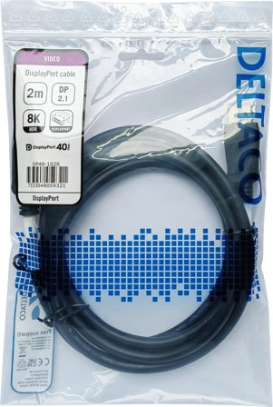 Deltaco DisplayPort-kabel - DisplayPort til DisplayPort - 2 m