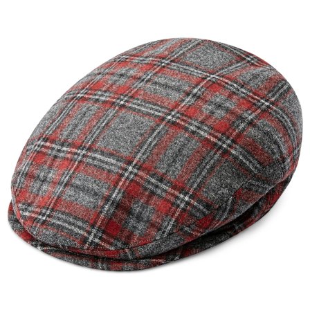 Bekovka z červeného tartanu Ivy Fido Flat Cap pro muže - Bekovky