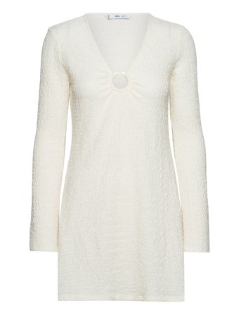 Mango | Textured Dress With Hoop Detail | M