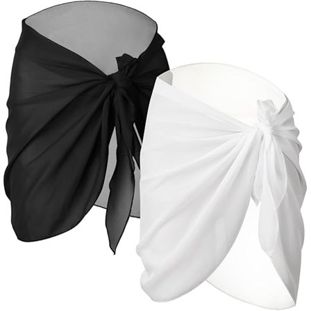 2 stk. Dame Strand Sarong Cover Up Chiffon Badedrakt Skjørt