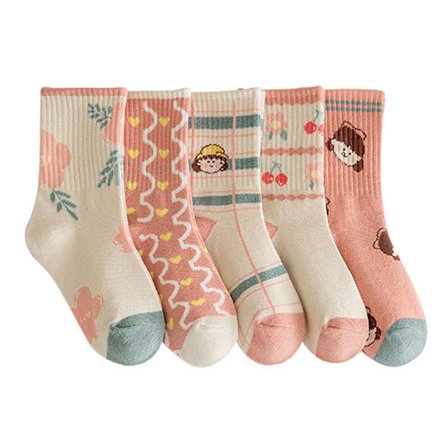 5 par baby flicka knähöga strumpor Baby Princess söt .4