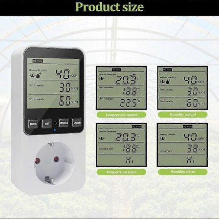 Fuktighetsstyring, Temperaturstyringsstikkontakt 230 V, Temperatursbryter, Stikkontakttermostatbryter