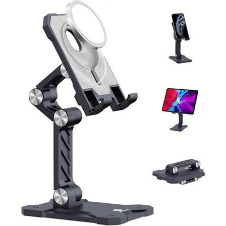 MagSafe Stativ, Justerbart MagSafe Stativ för Skrivbord, Telefonhållare Dock Kompatibel med MagSafe Laddare Stativ för iPhone 13, 13 Pro, 13 Pro Max, 