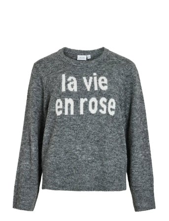 Vila | Vimelie O-Neck L/S Detail Knit Top/R | L