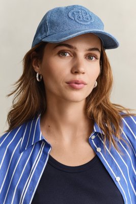 GANT - Denimcaps til dame semi light blue broken in