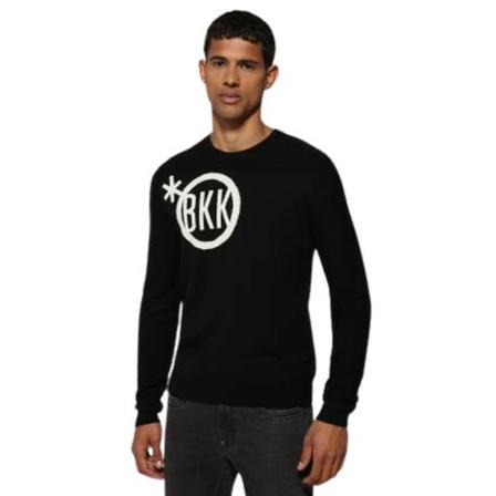 Bikkembergs, Round-neck Knitwear Zwart, Heren, Maat:S