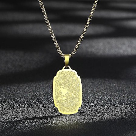 Helgen St. Georg anhengs halskjede for menn og kvinner, kriger St. Georg og dragen totem medaljong sjarm halskjede amulett smykker - WELLNGS