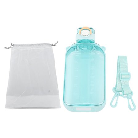 Platt vattenflaska 750ml Pc Klar läcksäker bärbar smal sport vattenflaska med skala och bärrem för resor gym camping