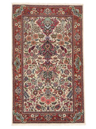 Hand Knotted Persian Sarouk Rug 126X209 Brown/Dark Red