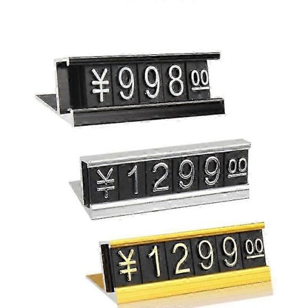 20 stk. L-formet metalprisskilt display til produktpræsentation