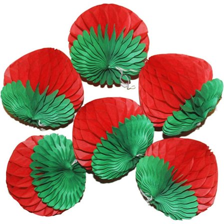 6-pack 8" Honungsvax Jordgubbsbollar - Vävpappersjordgubbar